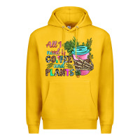 Lemon all i need is coffee and plants Premium Hoodie - texasbilliewilder