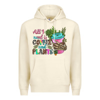 Sandshell all i need is coffee and plants Premium Hoodie - texasbilliewilder
