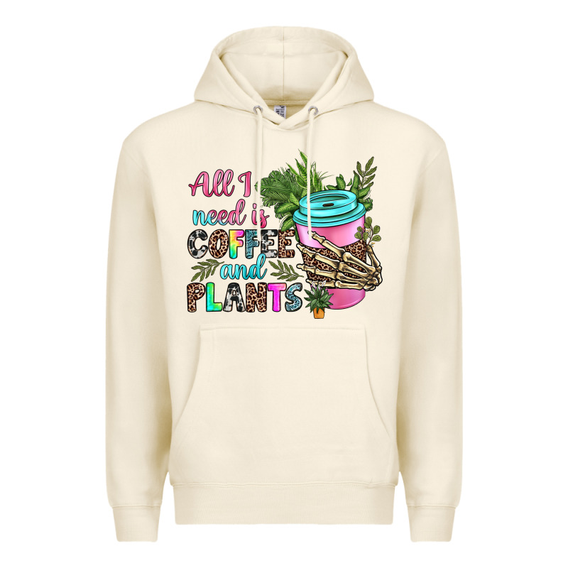 All I Need Is Coffee And Plants Premium Hoodie by texasbilliewilder | Teevron