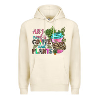 Tofu all i need is coffee and plants Premium Hoodie - texasbilliewilder