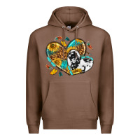 Chestnut cowhide leopard hearts Premium Hoodie - texasbilliewilder