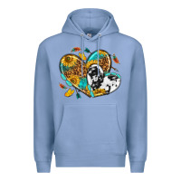 Colony Blue cowhide leopard hearts Premium Hoodie - texasbilliewilder