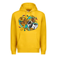 Lemon cowhide leopard hearts Premium Hoodie - texasbilliewilder