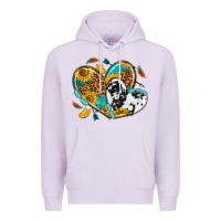 Lilac cowhide leopard hearts Premium Hoodie - texasbilliewilder
