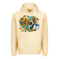 Pina Colada cowhide leopard hearts Premium Hoodie - texasbilliewilder