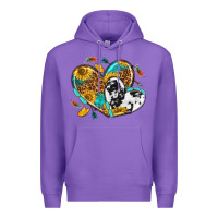 Purple cowhide leopard hearts Premium Hoodie - texasbilliewilder