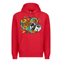 Red cowhide leopard hearts Premium Hoodie - texasbilliewilder