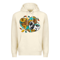 Sandshell cowhide leopard hearts Premium Hoodie - texasbilliewilder