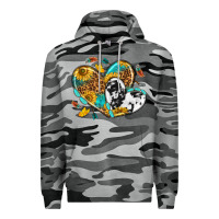 Slate Camo cowhide leopard hearts Premium Hoodie - texasbilliewilder