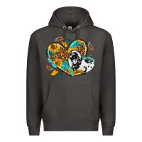 Smoke cowhide leopard hearts Premium Hoodie - texasbilliewilder