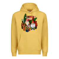 Antique Gold Christmas Truck And Gnome Premium Hoodie - RanaPortraitStore