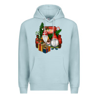 Blue Mist Christmas Truck And Gnome Premium Hoodie - RanaPortraitStore