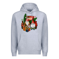 Heather Grey Christmas Truck And Gnome Premium Hoodie - RanaPortraitStore