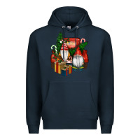Navy Christmas Truck And Gnome Premium Hoodie - RanaPortraitStore