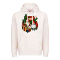 Pale Pink Christmas Truck And Gnome Premium Hoodie - RanaPortraitStore