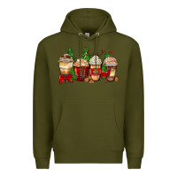 Army Green lumberjack coffee cups Premium Hoodie - Zillion Design Studio