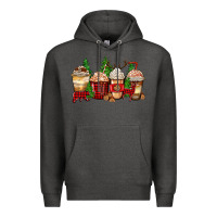 Charcoal Heather lumberjack coffee cups Premium Hoodie - Zillion Design Studio