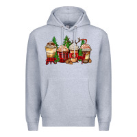 Heather Grey lumberjack coffee cups Premium Hoodie - Zillion Design Studio