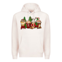 Pale Pink lumberjack coffee cups Premium Hoodie - Zillion Design Studio