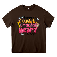 Chocolate Brown Being an Assistant Principal is Heart Work Heavy Core Tee - CowhideDigitalArt