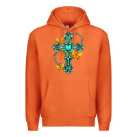 Carrot cross with heart shaped gemstone and butterfly Premium Hoodie - texasbilliewilder