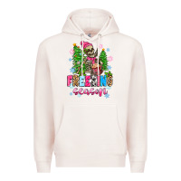 Pale Pink freezing season skeleton Premium Hoodie - Zillion Design Studio
