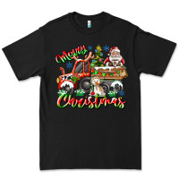 Black Merry Christmas  tractor Premium Tee - CowhideDigitalArt