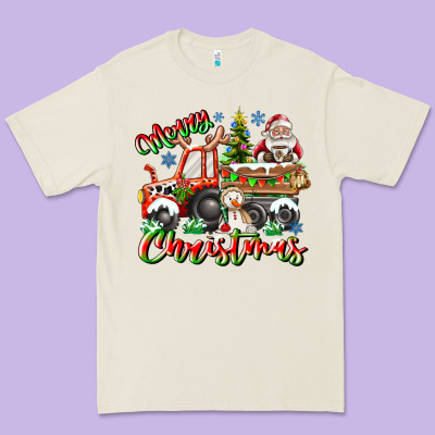 Merry Christmas  Tractor Premium Tee Designed By Cowhidedigitalart