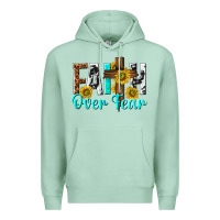 Seafoam faith over fear Premium Hoodie - texasbilliewilder
