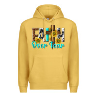 Antique Gold faith over fear Premium Hoodie - texasbilliewilder