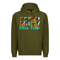 Army Green faith over fear Premium Hoodie - texasbilliewilder