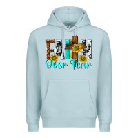 Blue Mist faith over fear Premium Hoodie - texasbilliewilder