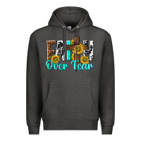 Charcoal Heather faith over fear Premium Hoodie - texasbilliewilder