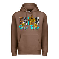 Chestnut faith over fear Premium Hoodie - texasbilliewilder