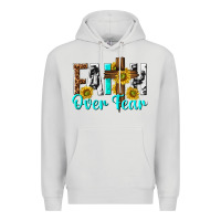 Dove Grey faith over fear Premium Hoodie - texasbilliewilder