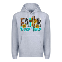 Heather Grey faith over fear Premium Hoodie - texasbilliewilder
