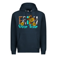 Navy faith over fear Premium Hoodie - texasbilliewilder