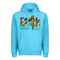 Ocean Blue faith over fear Premium Hoodie - texasbilliewilder
