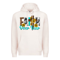 Pale Pink faith over fear Premium Hoodie - texasbilliewilder