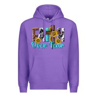 Purple faith over fear Premium Hoodie - texasbilliewilder
