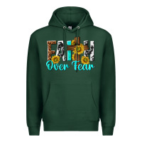 Sports Green faith over fear Premium Hoodie - texasbilliewilder