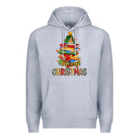 Heather Grey book christmas tree merry christmas Premium Hoodie - Zillion Design Studio