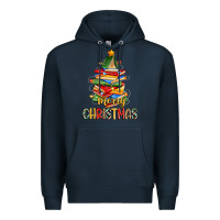 Navy book christmas tree merry christmas Premium Hoodie - Zillion Design Studio