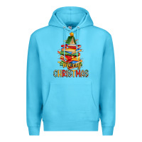 Ocean Blue book christmas tree merry christmas Premium Hoodie - Zillion Design Studio