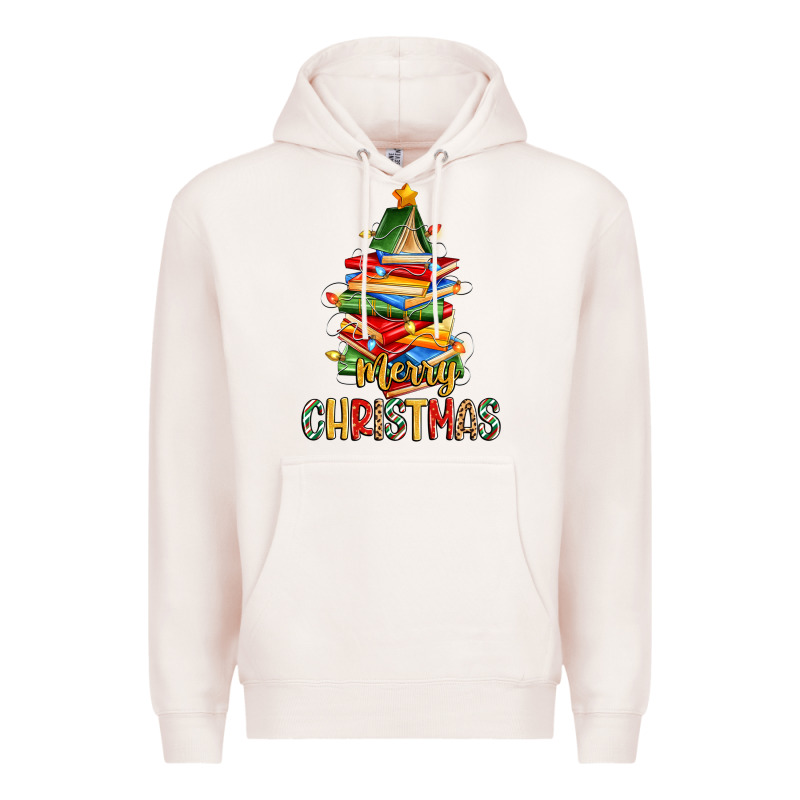 Book Christmas Tree Merry Christmas Premium Hoodie by Zillion Design Studio | Teevron