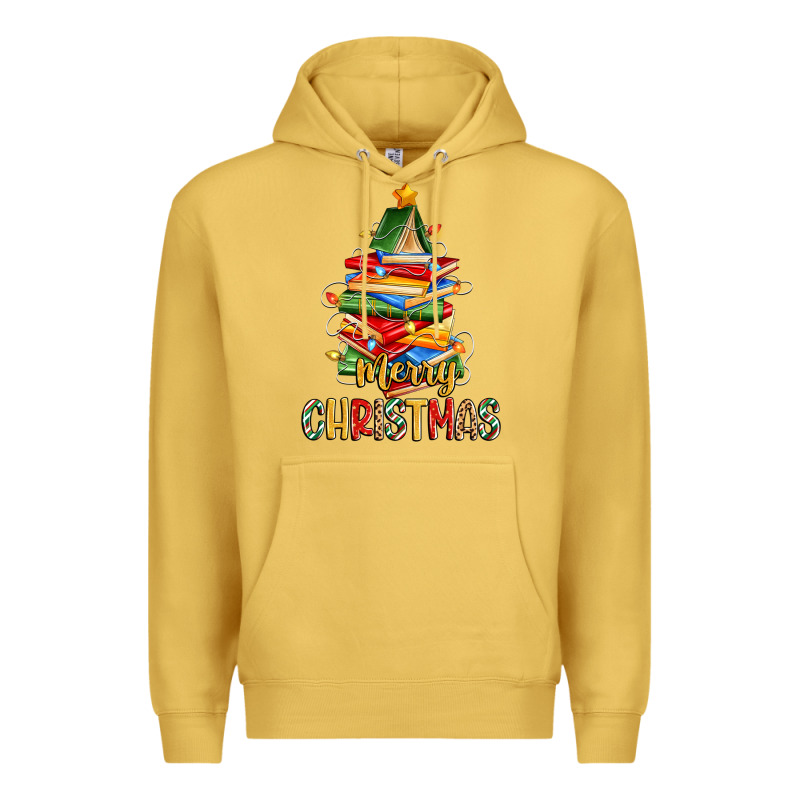Book Christmas Tree Merry Christmas Premium Hoodie by Zillion Design Studio | Teevron