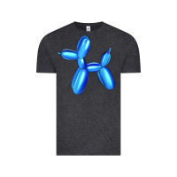Vintage Black Blue Dog Balloon Vintage Tee - Artiststas