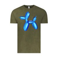 Vintage Olive Blue Dog Balloon Vintage Tee - Artiststas