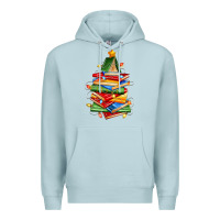 Blue Mist book christmas tree Premium Hoodie - Zillion Design Studio