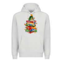 Dove Grey book christmas tree Premium Hoodie - Zillion Design Studio